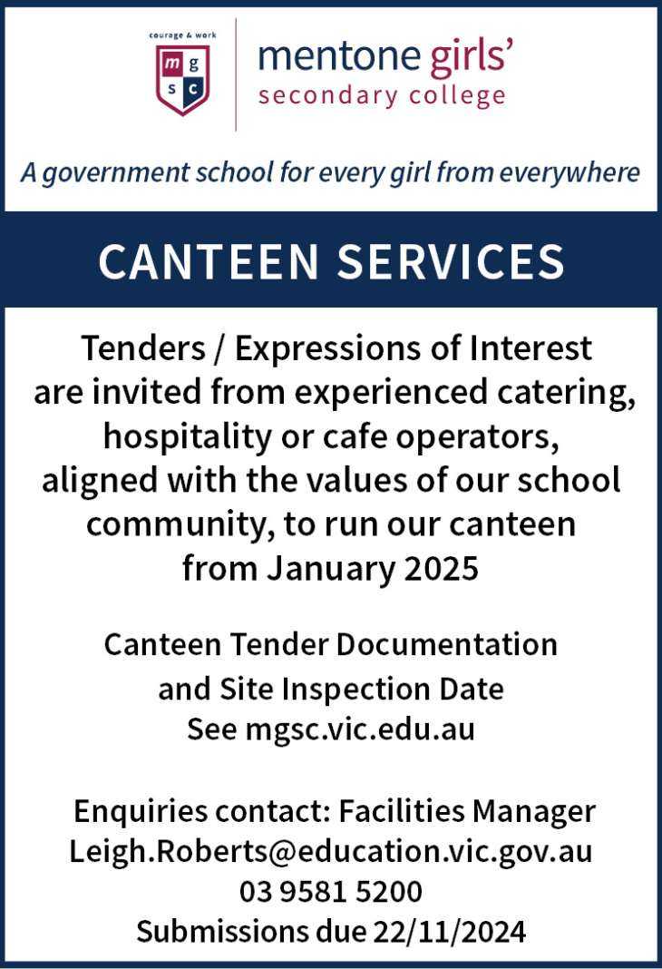 MGSC Canteen Tender Nov 2024